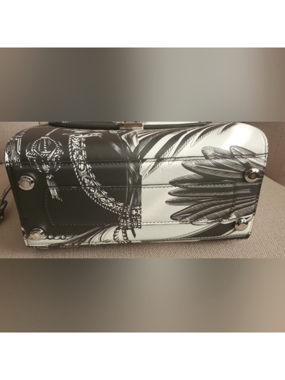 Ferragamo Black and White Baroque Patchwork Boxyz Bag "Limited Edition " - Picture 8 of 13